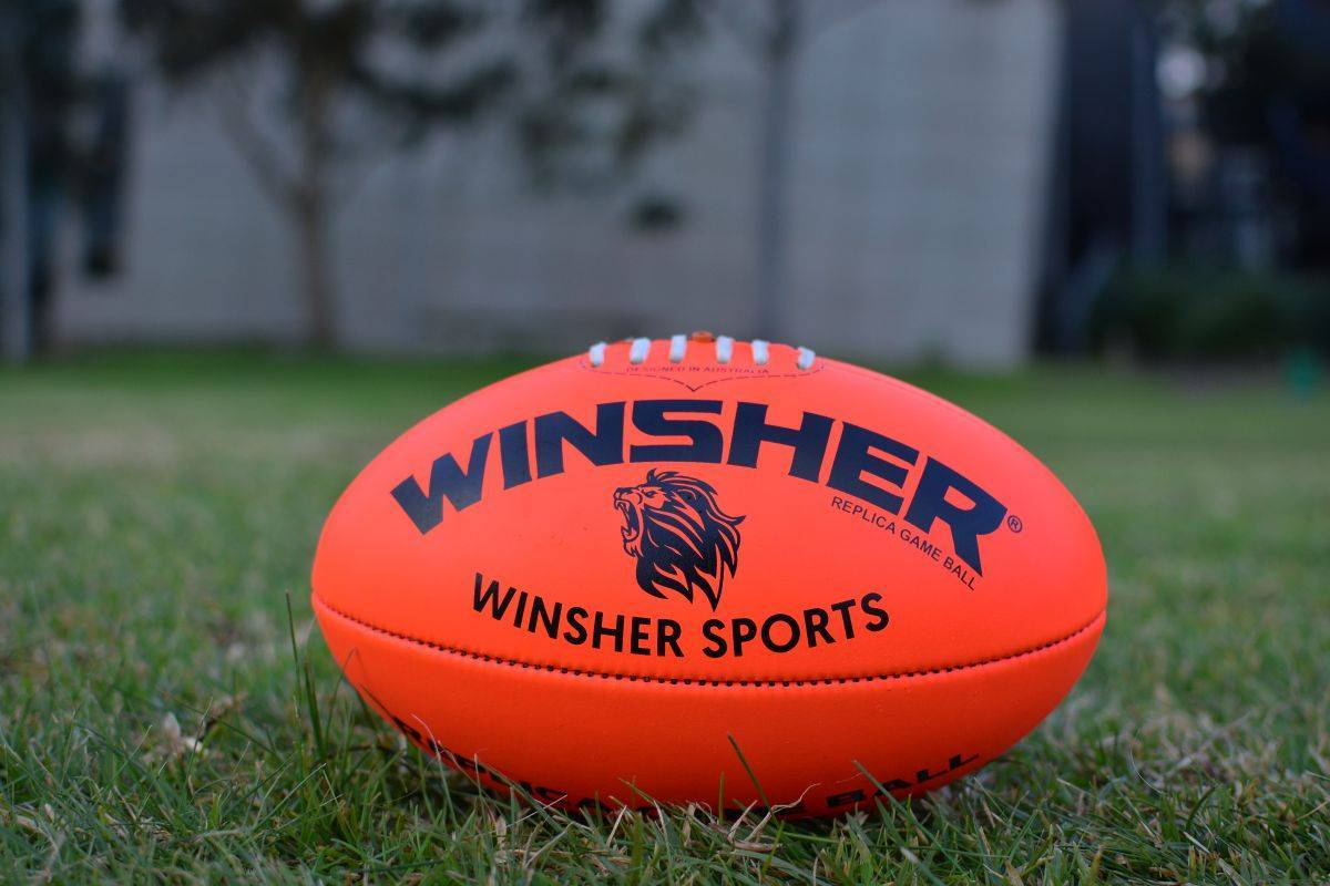 Winsher Replica Training Orange Leather Australian Rules Football AFL Orange Replica Training Ball by Winsher Sports