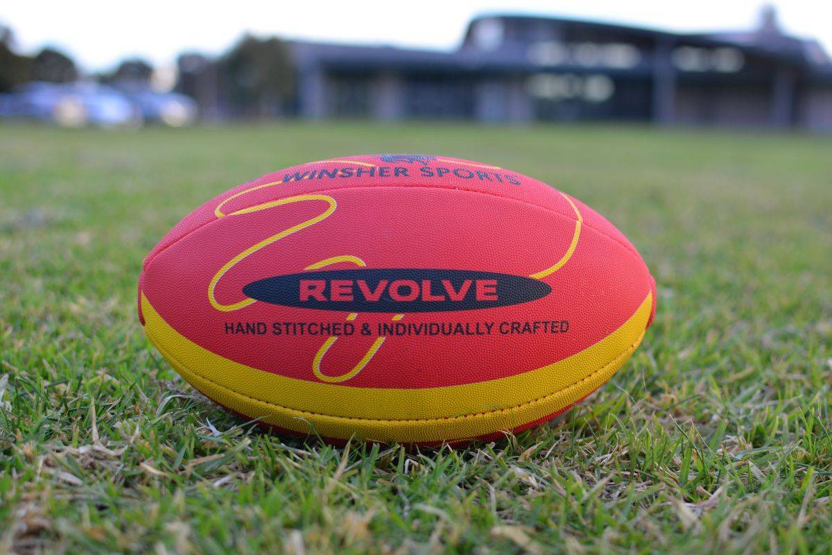 Winsher Revolve Red Australian Rules Football AFL Coaching and training ball for precision training