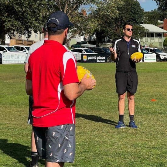 Afl coach mentoring program using Winsher Footballs