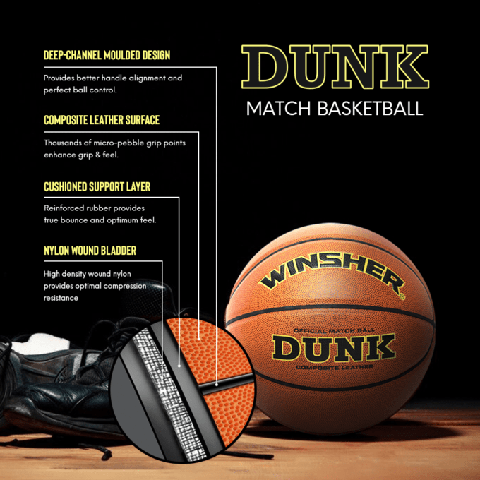 Dunk Matchball text overlays