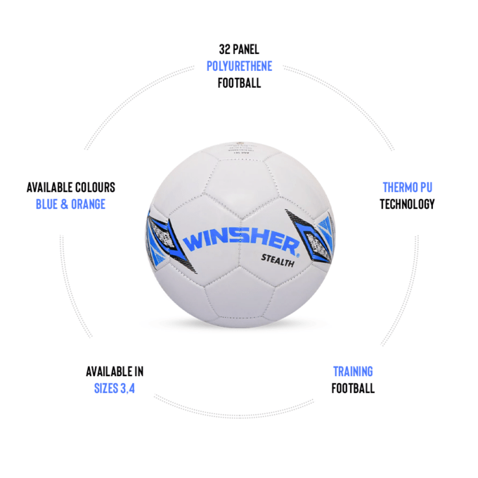 Winsher stealth-blue training football specifications