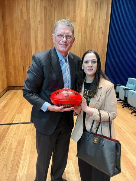 SOnam Saby WInsher AFL footballs